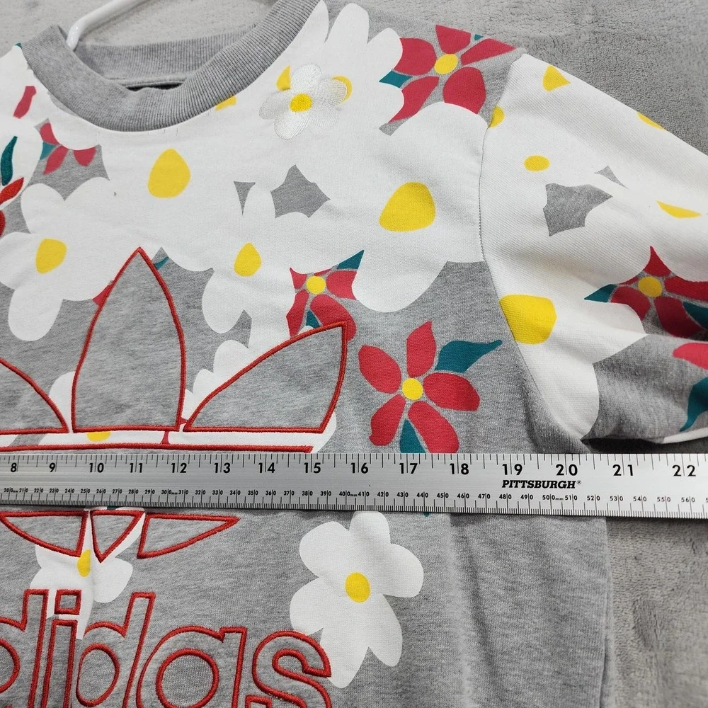 Adidas Sweatshirt Mens M Gray Pharrell Williams Kauwela Daisy Floral Trefoil
